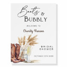 Boots And Bubbly Boho Bridal Shower Welcome Sign
