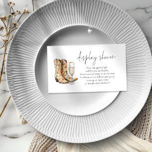 Boots and Bubbly Bridal Display Shower Enclosure Card