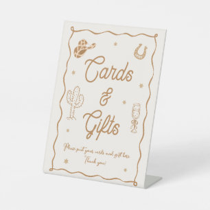 Boots and Bubbly Bridal Shower Cards and Gifts Pedestal Sign
