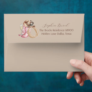 Boots and Bubbly Bridal Shower Envelope