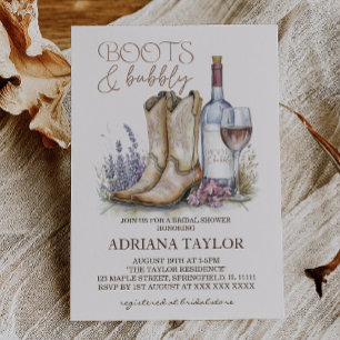 Boots and Bubbly Bridal Shower Invitation
