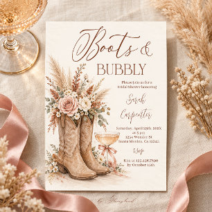 Boots and Bubbly Bridal Shower Invitation