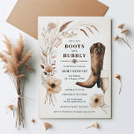 Boots And Bubbly Bridal Shower Invitation<br><div class="desc">Indulge in the spirit of love, laughter, and the promise of forever with our "Boots and Bubbly Bridal Shower Invitations." Perfect for the bride who blends rustic charm with elegant sophistication, these invitations are a prelude to a celebration where country chic meets sparkling soirée. Each invitation is a canvas of...</div>