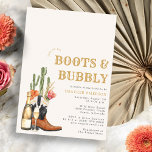 Boots and Bubbly Bridal Shower Invitation<br><div class="desc">Let's go, girls! Get ready for a wild ride into the Wild West! This fun Boots and Bubbly Bridal Shower Invitation is perfect for a western-themed bridal shower or bachelorette night. Unique and original, featuring hand-drawn and watercolor-painted cacti, cowboy boots, and hats that are easy to customise. So put on...</div>