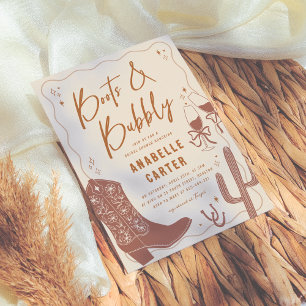 Boots and Bubbly Bridal Shower Invitation