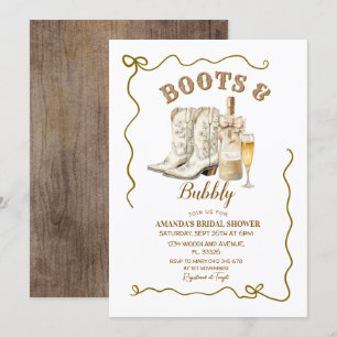 Boots and Bubbly Bridal Shower Invitation,  Invitation