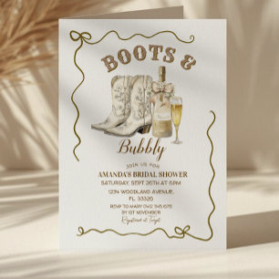 Boots and Bubbly Bridal Shower Invitation,  Invitation