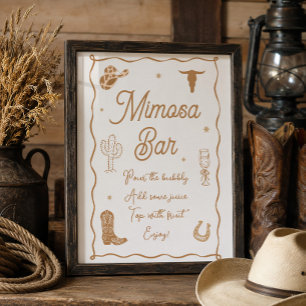 Boots and Bubbly Bridal Shower Mimosa Bar Poster