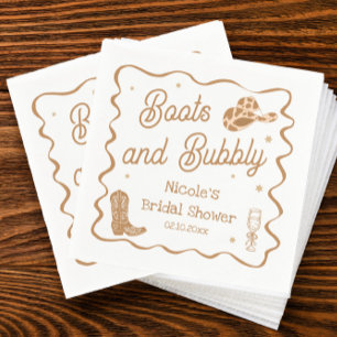 Boots and Bubbly Bridal Shower Napkin