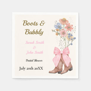 Boots and Bubbly Bridal Shower Napkin