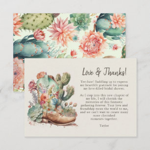 Boots and Bubbly Bridal Shower Thank You Card