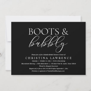 Boots and Bubbly, Bride to be, Bridal Shower Invitation