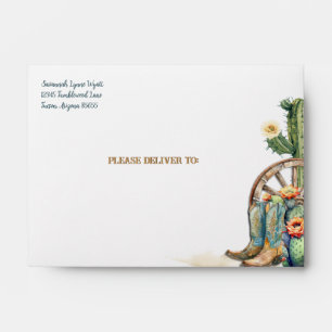 Boots and Bubbly Country Cowgirl Western Birthday Envelope