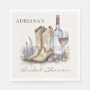 Boots and Bubbly Floral Bridal Shower Napkin