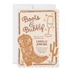 Boots and Bubbly Hand Drawn Bridal Shower