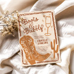 Boots and Bubbly Hand Drawn Bridal Shower Invitation<br><div class="desc">Saddle up,  ladies,  it's time to party! Personalise your invitation with all the important details,  then round up your besties for a day filled with games,  gifts,  and good old-fashioned girl talk. Remember you have the option of changing the colour palette. Matching items in Cava party design.</div>