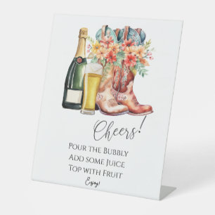 Boots and Bubbly Mimosa Bar Sign