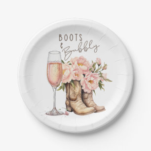 Boots and Bubbly Paper Plates