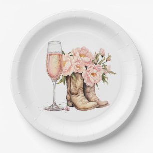 Boots and Bubbly Paper Plates
