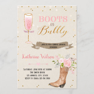 Boots and bubbly party invitation