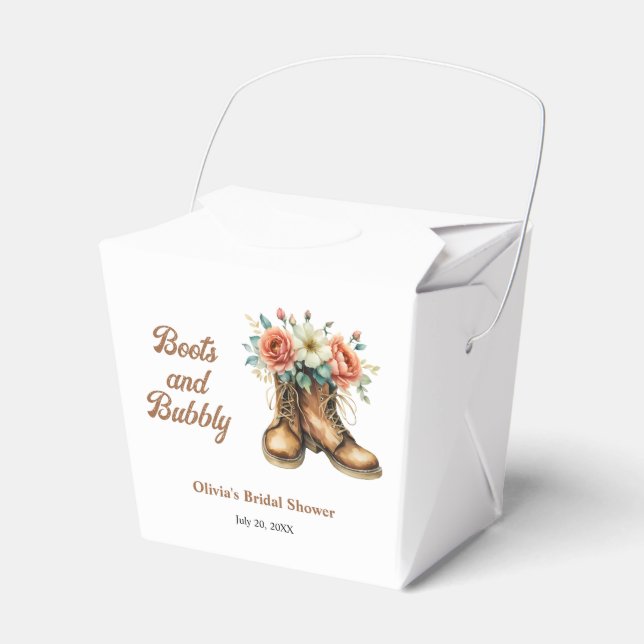 Boots and Bubbly Rustic Western Bridal Shower  Favour Box (Front Side)