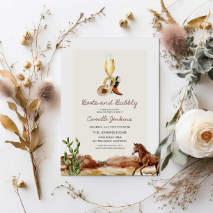 Boots and Bubbly Western Bridal Shower Invitation