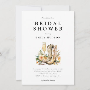 Boots and Bubbly Western Bridal Shower Invitation