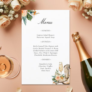 Boots and Bubbly Western Bridal Shower Menu