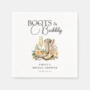 Boots and Bubbly Western Bridal Shower Napkin