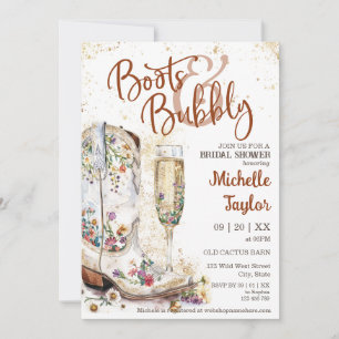 Boots and Bubbly Western Bride Wild West Country Invitation