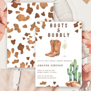 Boots and Bubbly Western Rodeo Bridal Shower  Invitation