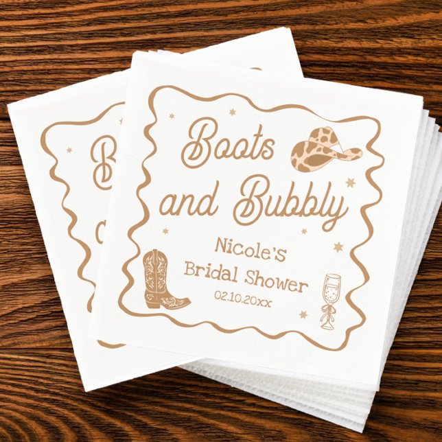 Boots and Bubby Bridal Shower Napkin (Creator Uploaded)