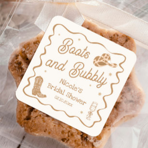 Boots and Bubby Bridal Shower Square Sticker