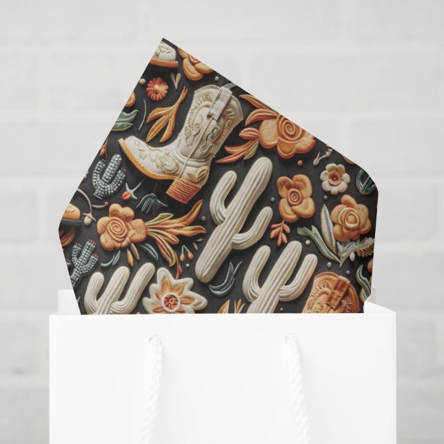 Boots And Cactus  Tissue Paper (Gift Bag)