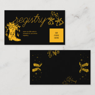 Boots and Champagne Bridal Shower Enclosure Card