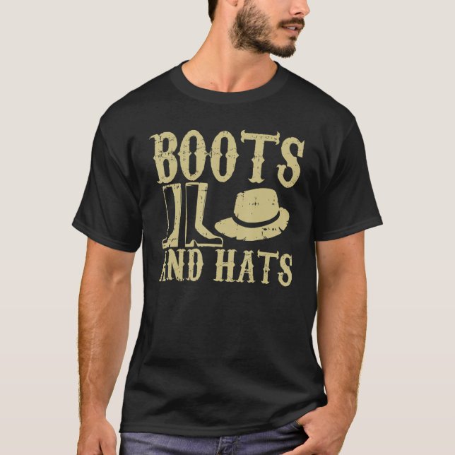Boots And Hats Farming Agriculture Farmer Life Far T-Shirt (Front)