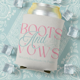 Boots and Vows – Western Bachelorette Party Design Can Cooler