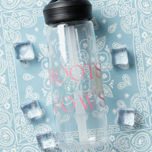 Boots and Vows – Western Bachelorette Party Design Water Bottle