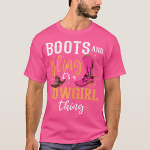 Boots Bling It'S A Cowgirl Thing Western Women T-Shirt