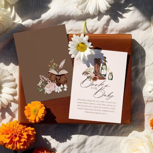Boots Bottles Western Baby Shower Books For Baby Enclosure Card (Boots Bottles Western Baby Shower Books For Baby Enclosure Card)
