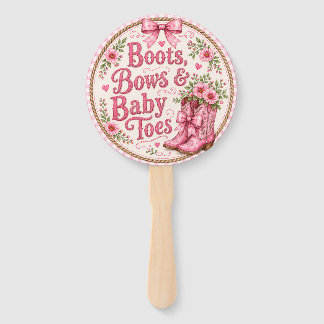 Boots Bows and Baby Toes Hand Fan