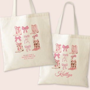 Boots & Bows Pink Cowgirl Coquette Bachelorette  Tote Bag