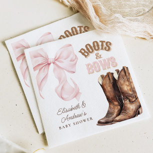 Boots & Bows TWINS Baby Shower  Napkin