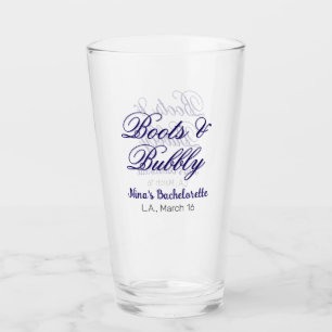 Boots & Bubble bachelorette party name purpleplace Glass