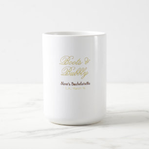 Boots & Bubble bachelorette party name yellow gold Coffee Mug