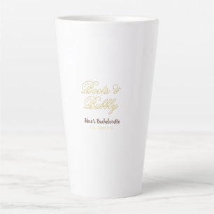 Boots & Bubble bachelorette party name yellow gold Latte Mug