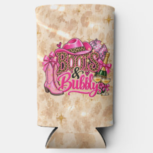 Boots & Bubbly Bachelorette Party Slim Can Cooler