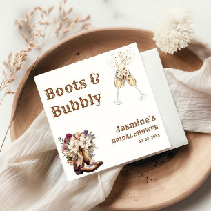 Boots & Bubbly Boho Western Bridal shower Party Napkin