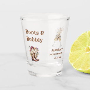 Boots & Bubbly Boho Western Bridal shower Party Shot Glass