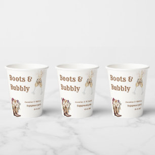 Boots & Bubbly Boho Western engagement  Party Paper Cups